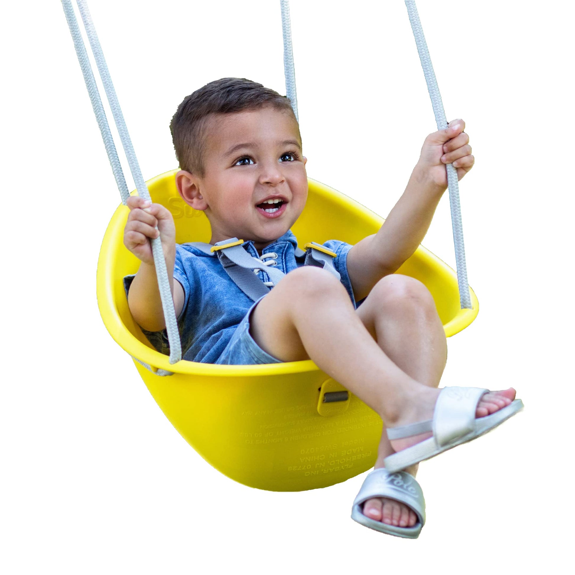 Swurfer Coconut Toddler Swing - Comfy Baby Swing Outdoor, 3- Point Adjustable Safety Harness, Secure, Safe Quick Click Locking S