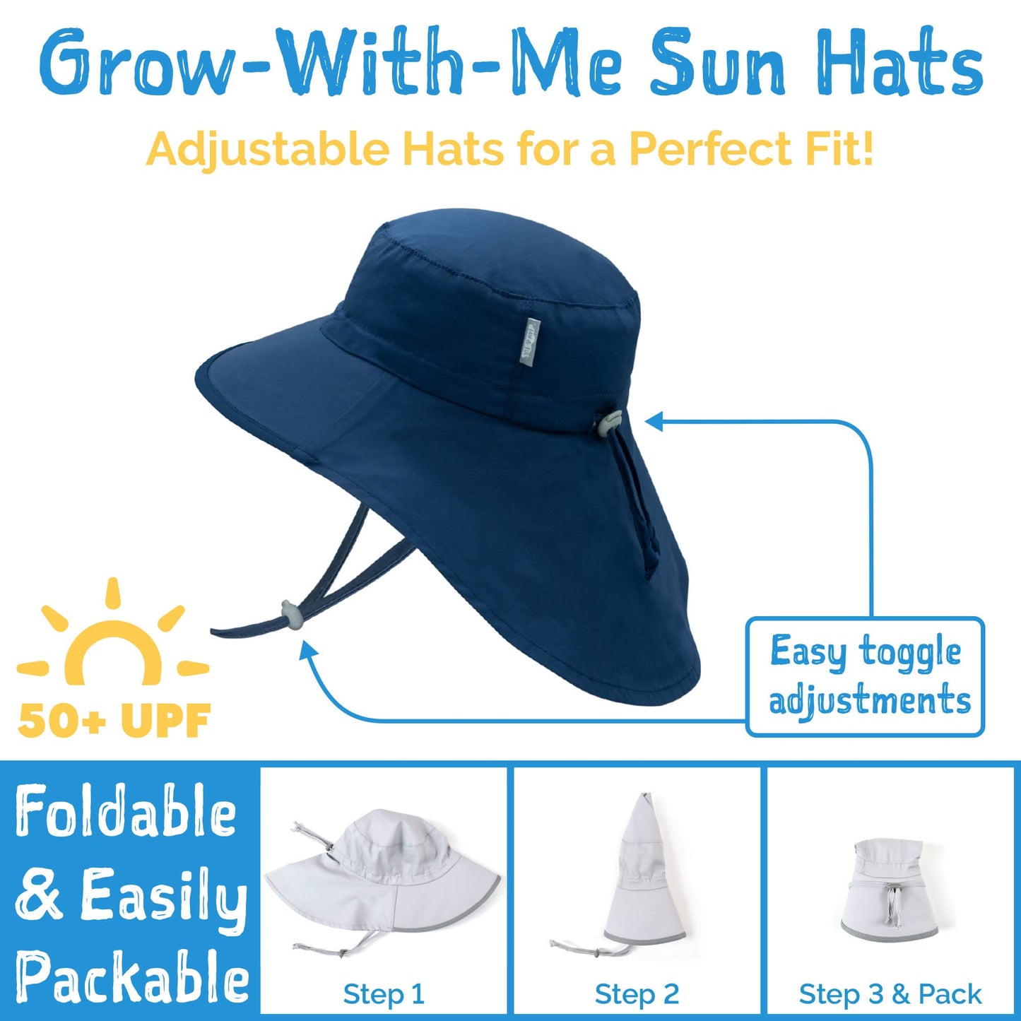 Jan & Jul Grow-With-Me Wide Brim Cotton Girls Sun-Hat For Toddler (L: 2-5 Years, Strawberry)