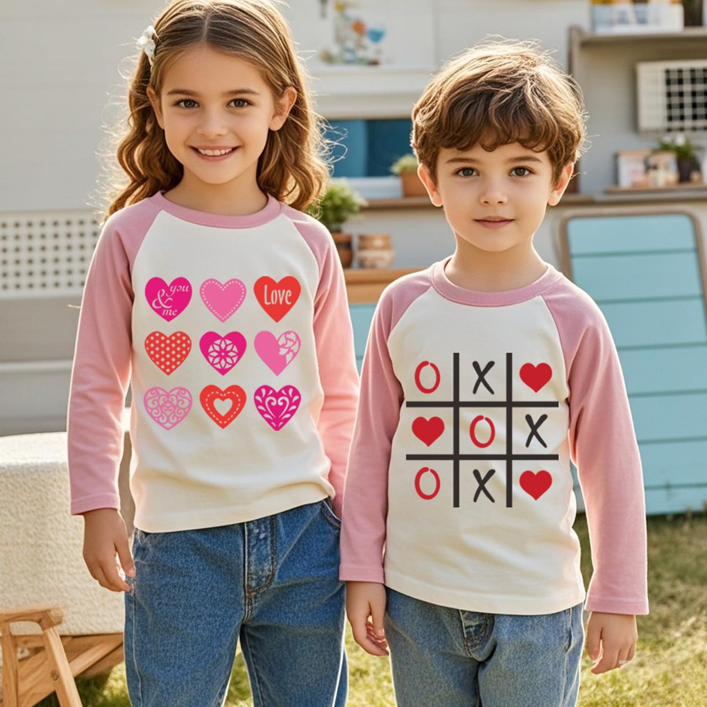 Boys Valentines Day Shirt Toddler Girls 3T Xo Xo Heart Long Sleeve Raglan Little Kids Shirts For Valentines Pink Tops