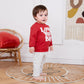 Nzndshd Valentines Day Baby Boy Outfit Letter Embroidered Long Sleeve Sweatshirt Heart Print Pants Set 2Pcs Clothes (Red Love Yo