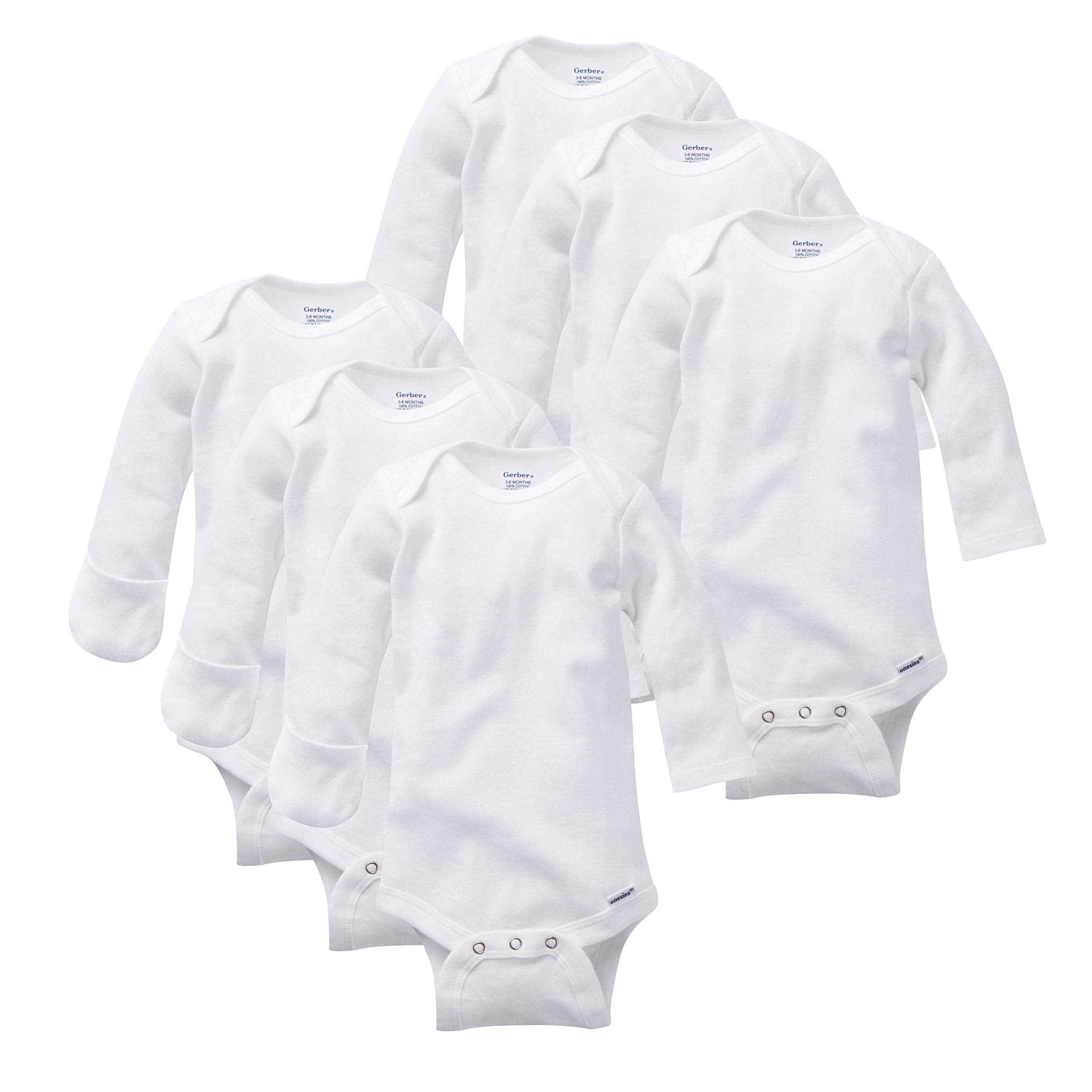 Gerber Unisex Baby Multi-Pack Long-Sleeve Onesies Bodysuit Mitten Cuff – Cutebab WBBAPB07GFNVLS2