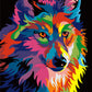 Komking Diy Paint By Numbers For Adults, Paint By Number Kits For Kids Beginner On Canvas Painting, Colorful Wolf 16Wx20L
