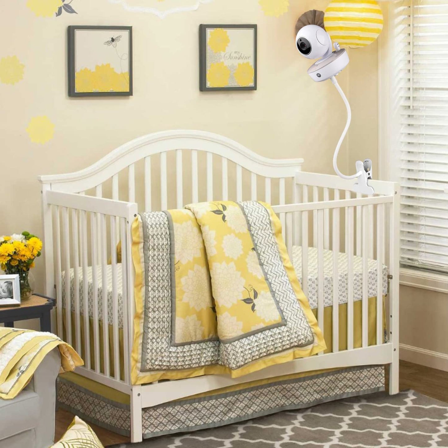 Universal Baby Monitor Mount For Anmeate Sm24, Arlo, Motorola, Owlet Cam And Most Other Baby Monitors, Flexible Gooseneck Baby M