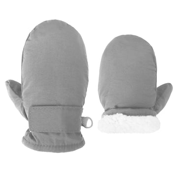Fynnsure Toddler Mittens Baby Waterproof Snow Gloves Kids Ski Snow Gloves Cold Weather Mittens For Boys Girls Solid Gray 1-2 Yea