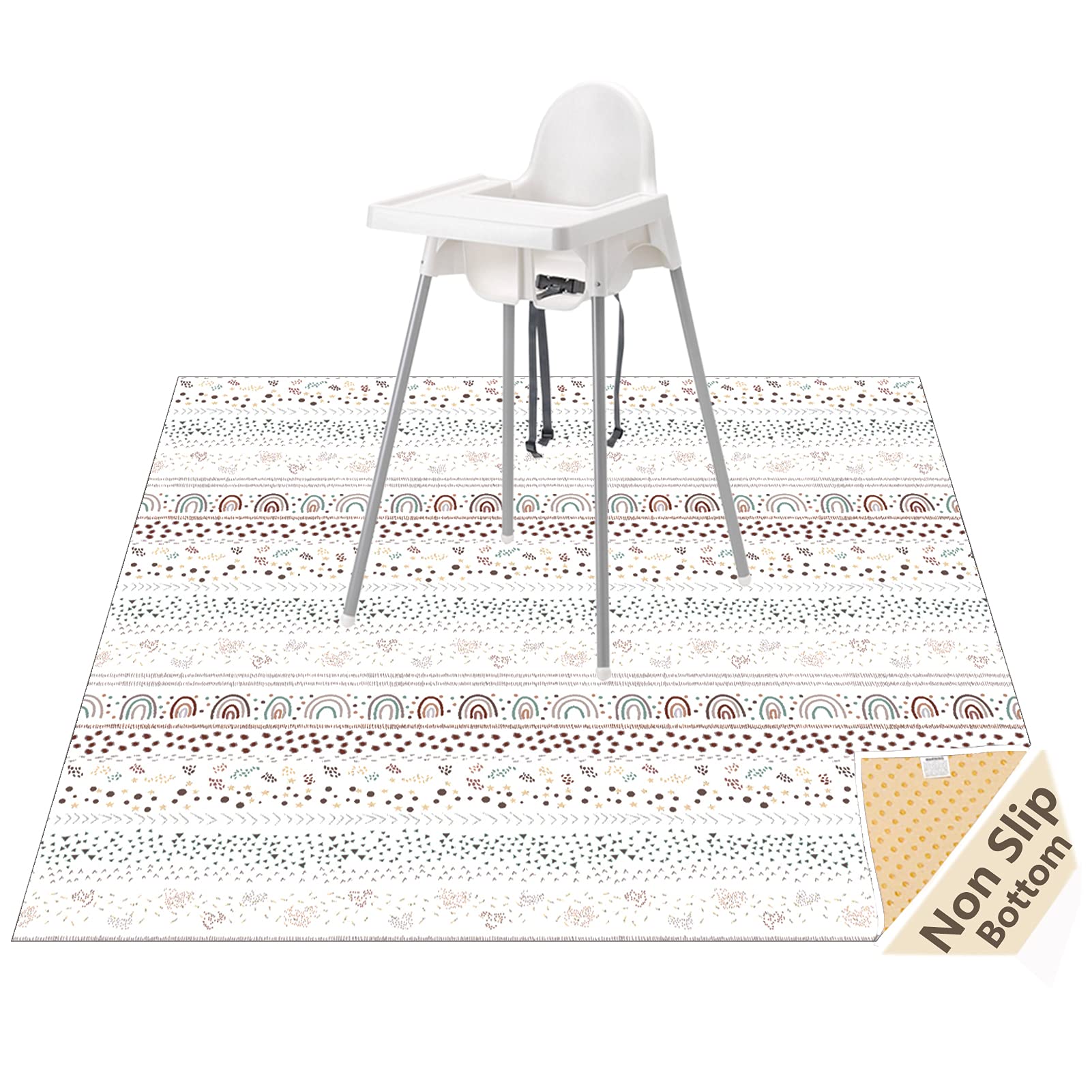 Splat Mat For Under High Chairartscrafts, Womumon Washable Spill Mat Waterproof Anti-Slip Floor Protector Splash Mat, Messy Mat