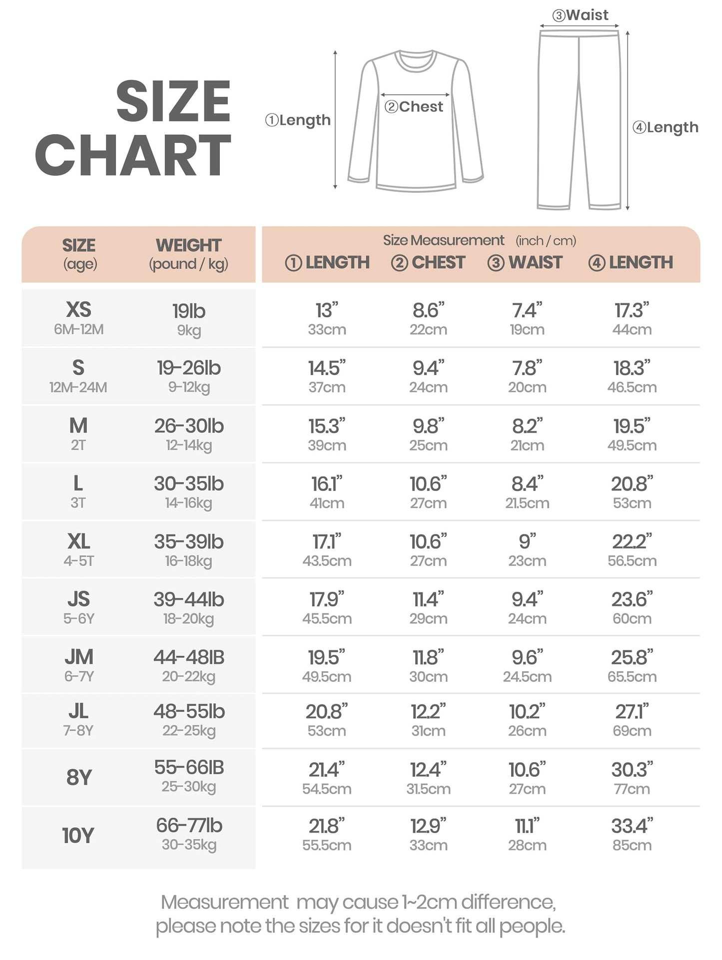 Avauma Baby Boys Girls Pajama Set Kids Toddler Snug Fit Ribbed Rayon Sleepwear Pjs For Daily Life Style (L/Orange(L))