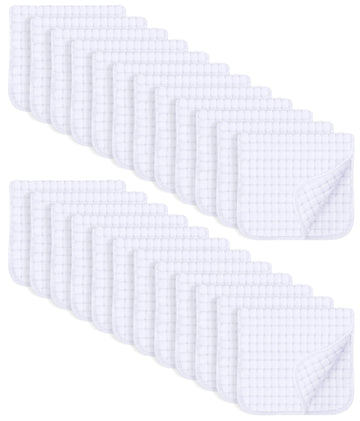 Sweet Dolphin 24 Pack Muslin Burp Cloths Large 100% Cotton Hand Washcloths For Baby - Baby Essentials Extra Absorbent And Soft B