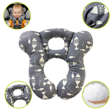 Deezomo Baby Travel Pillow,Soft And Skin Friendly Kids Cushion For Car Seat - Newborn Pillow For Pushchair,Car Seat,Travel (Gray