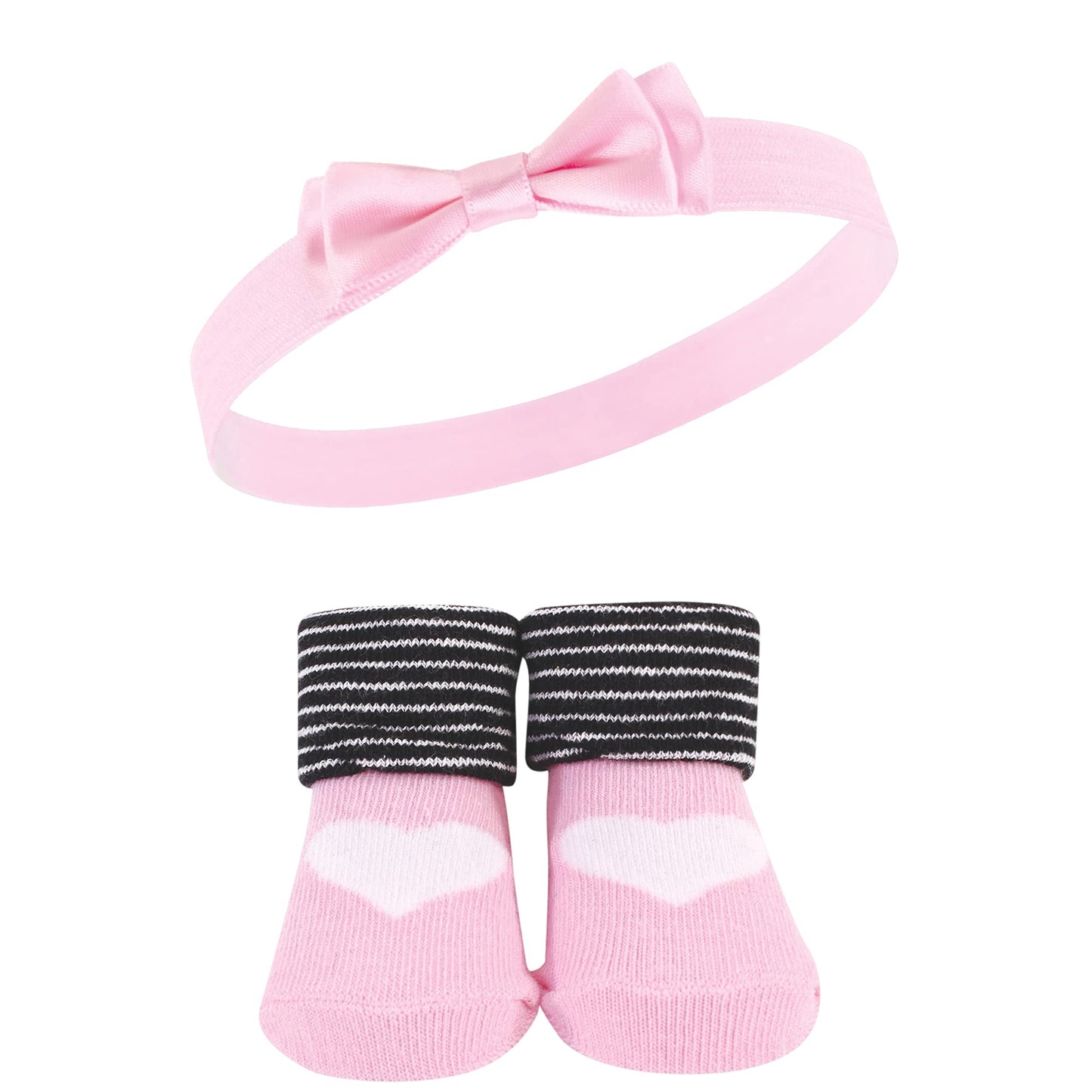 Hudson Baby Baby Girls' Headband And Socks Giftset, Paris 10-Pack, One Size