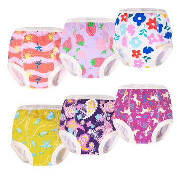 Alvababy Toddler Potty Training Panties Cotton Absorbent Toilet Training Pants Boys And Girls 2T-3T 6 Pack 6Xc07A-3Tj