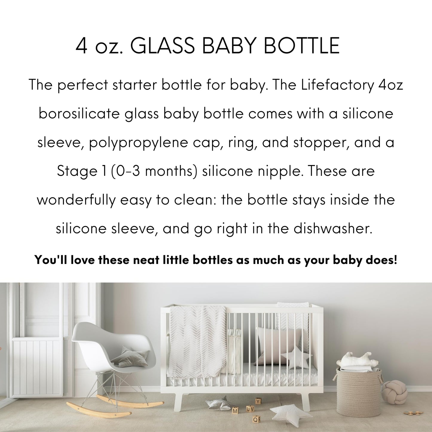 Lifefactory Glass Baby Bottles With Silicone Protection - 2-Pack, 4 Ounce Bottles, Cantaloupe & Banana