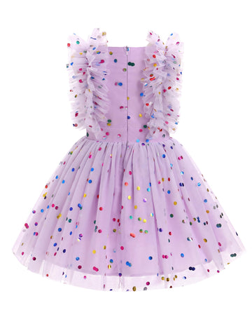 Ibtom Castle Girls Birthday Party Dress Confetti Princess Tulle Dress Toddler Flower Girl Wedding Pageant Dress Spring Easter Bo