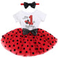 Kids Girl Princess It'S My 1St/2Nd Birthday Party Cake Smash Boutique Outfit Sequin Bow Tie Tulle Tutu Dress Clothes Gold Headba