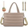 KUBYA Diaper Bag Tote, Puffer Diaper Tote Bags for Women Lightweight Travel Work Hospital Baby Bag Crossbody Mommy Bag