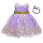 Infant Girls Easter Big Bowknot Dresses Baby Little Girls Tulle Lace Wedding Party Ball Gown Dress (Purple,60)