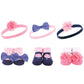 Hudson Baby Unisex Baby Headband And Socks Gift Set, Pink Navy Flower, One Size