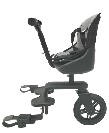 Englacha Uno Rider with Single 8 PU Wheel - Stroller Attachment with Saddle Seat & Seat Pad - Universal Fit for Most Prams with 