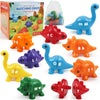 GKDOMS Alphabet Dinosaurs Matching Letters Toy, 26 PCS Double-Sided ABC Dinosaur with Uppercase Lowercase, Match and Snap Fine M