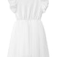 Twkioue Toddler Girls Tutu Flutter Sleeve Cute Party Princess Solid Tulle Dress 817 White 100
