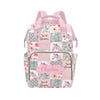 Horse Pink Personalized Diaper Bag with Custom Name - Custom Baby Tote Backpack for Mom, Unique Gift for New Parents, Baby Showe