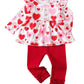 Toddler Baby Girl Clothes Valentines Day Outfits Red Love Heart Valentines Shirt Pants Set Toddler Gifts 18-24 Months Girl Cloth