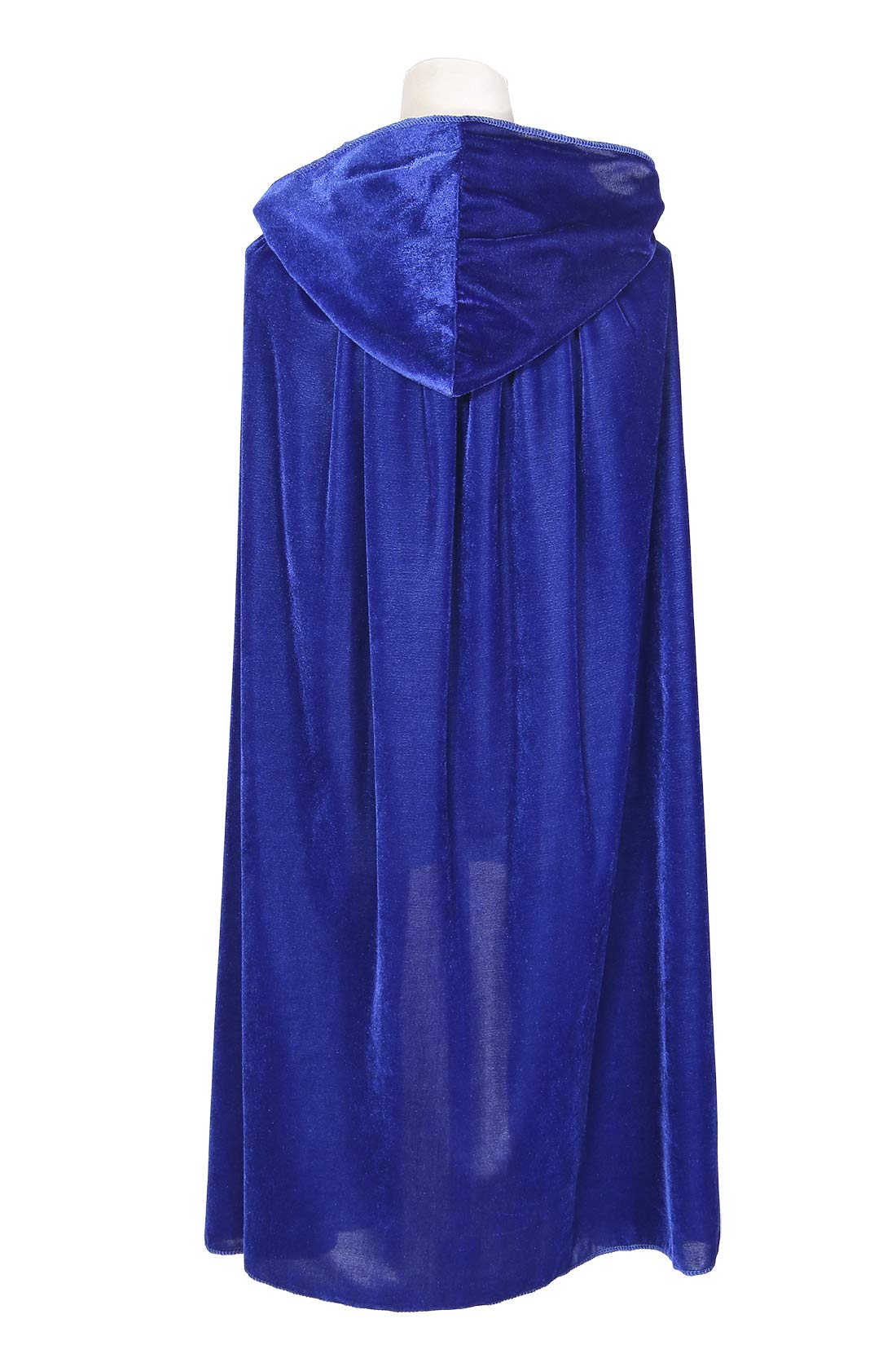 Bigxian Kids Hooded Velvet Cloak Halloween Christmas Cosplay Fancy Cape Blue