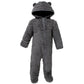 Hudson Baby Unisex Baby Fleece Sleep And Play, Charcoal, 0-3 Months