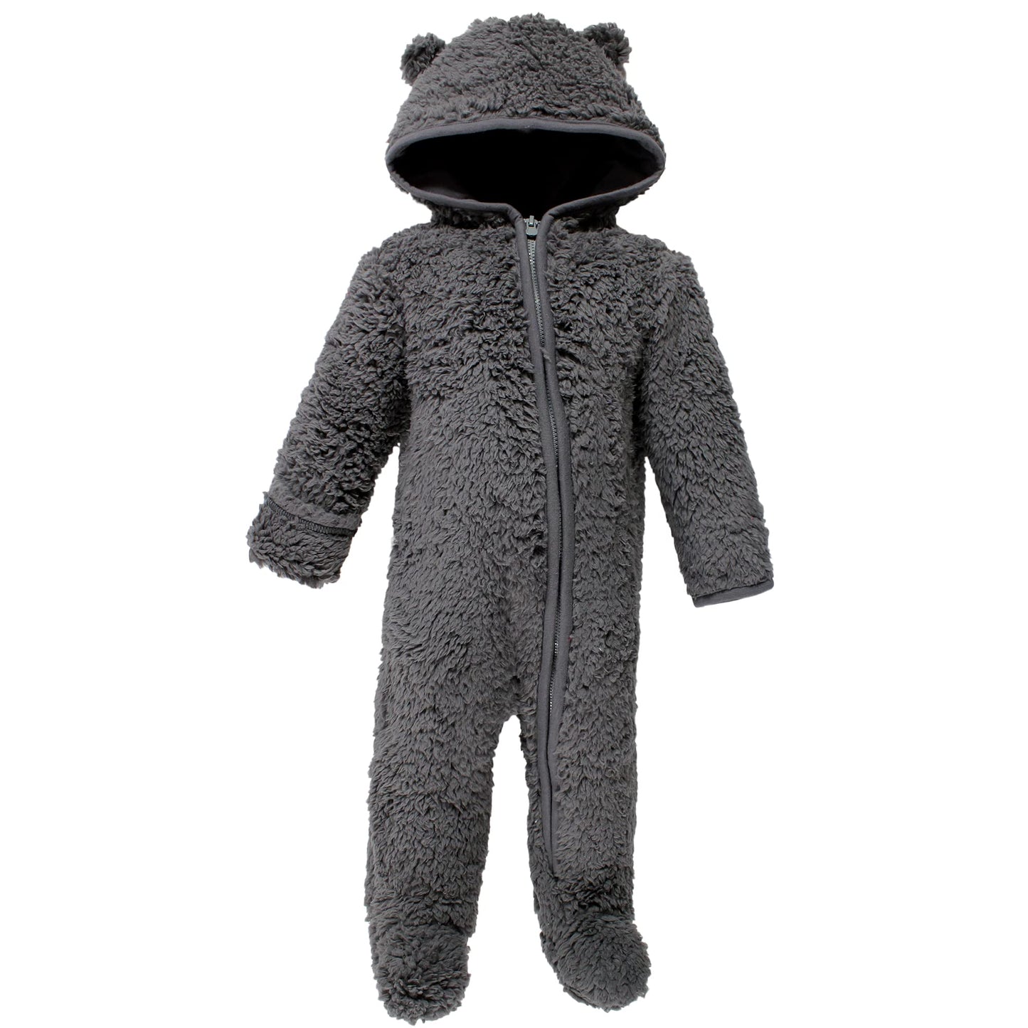 Hudson Baby Unisex Baby Fleece Sleep And Play, Charcoal, 9-12 Months