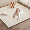 Baby Play Mat for Floor - 1.3 Inch Thick Memory Foam, Soft Coral Fleece Surface, Non-Slip Bottom - Perfect for Playtime, Tummy T