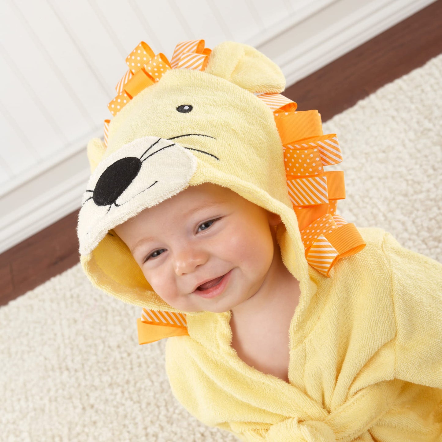 Baby Aspen 'Big Top Bath Time Lion Hooded Towel/Robe, 0-9 Months