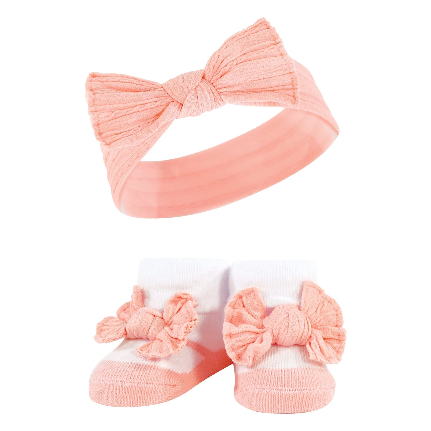 Hudson Baby Baby Girls' Headband And Socks Giftset, Burgundy Teal, One Size