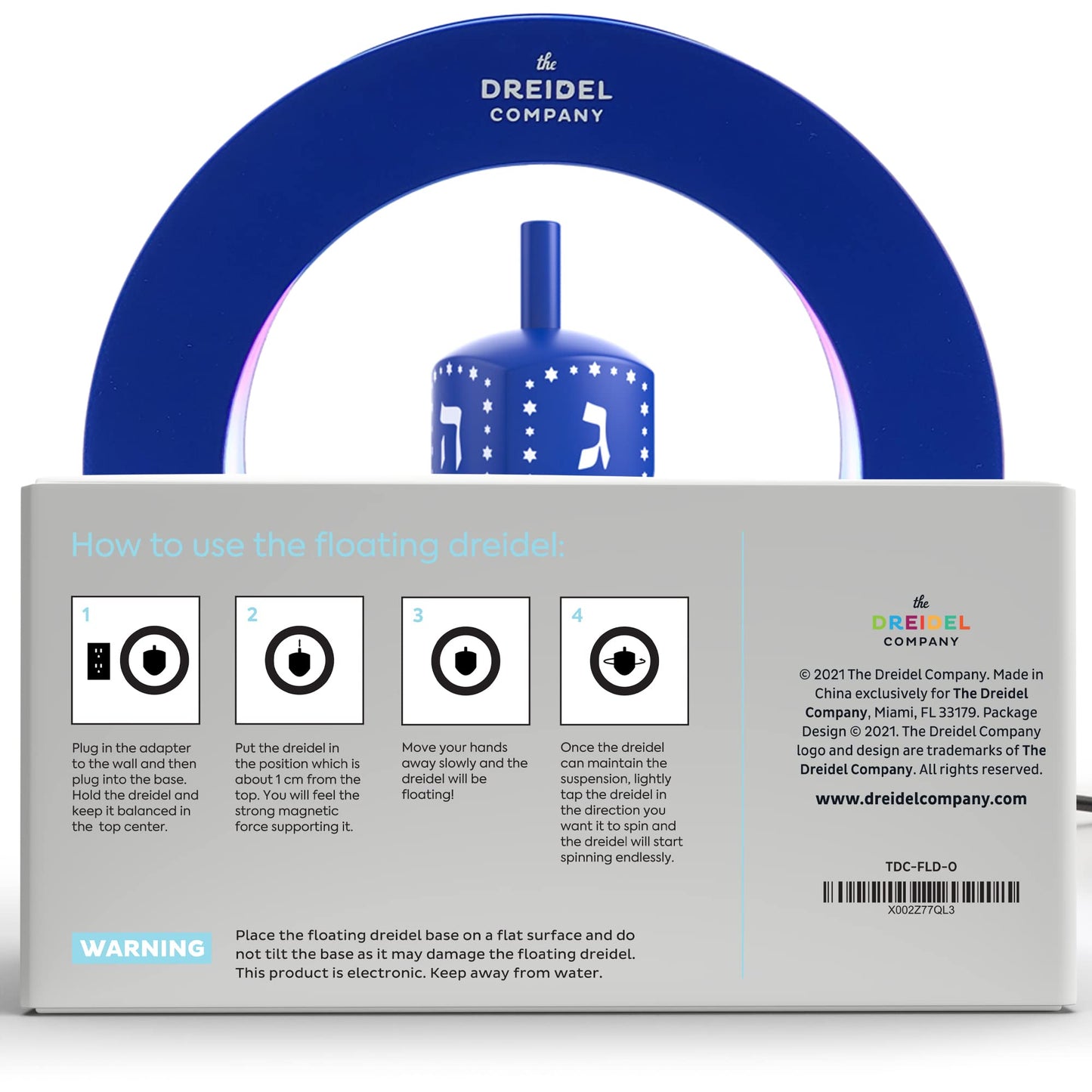 The Dreidel Company Hanukkah Floating Dreidels, Chanukkah Decorations (Levitating Dreidel In O'Ring)
