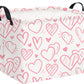 HIYAGON Rectangular Pink Basket Kids Baby Storage Bin Toy Basket Organizer Box for Girls Love Room Decor(Pink Striped Heart)
