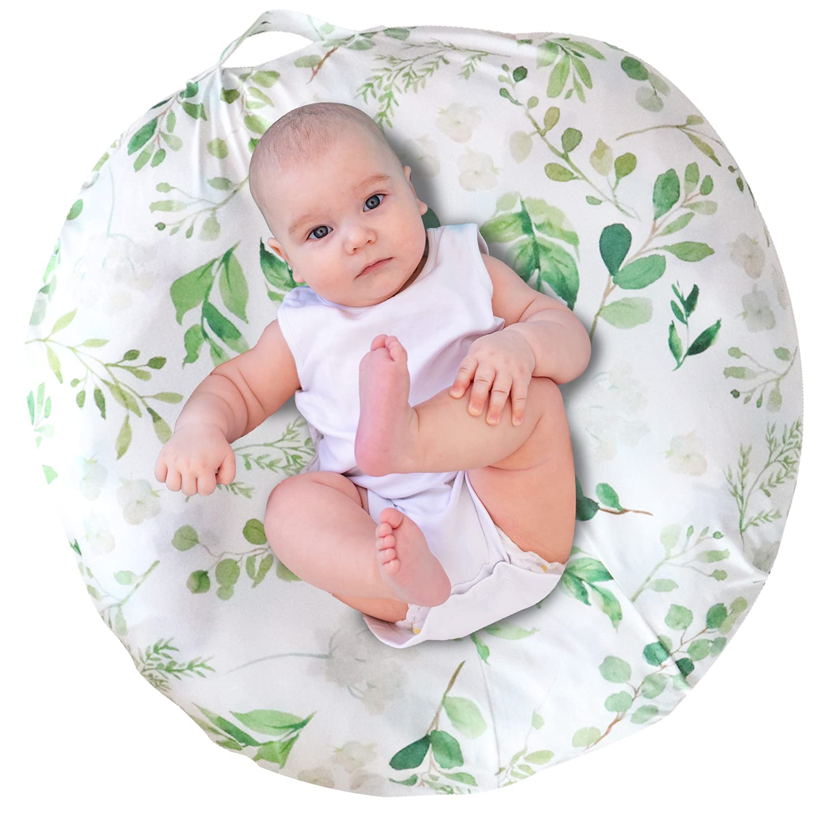 Tanofar Green Leaf Lounger Cover For Newborn, Lounger Cover Boy Girl, Breathable & Reusable Lounger Removable Slipcover For Newb