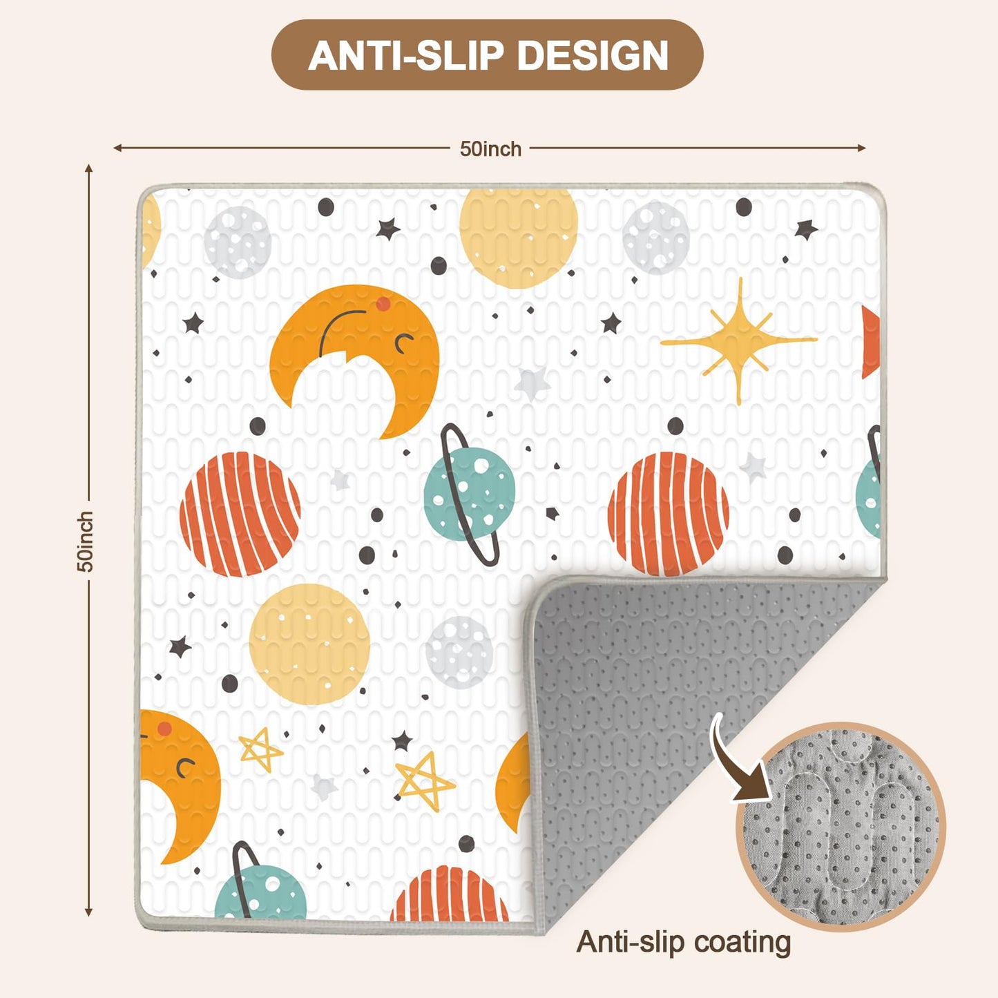 Hiaksedt Baby Play Mats For Floor, 50X50 Inch Playmat For Playpen, Thicken Soft Padding Sponge Playmats For Babies And Toddlers