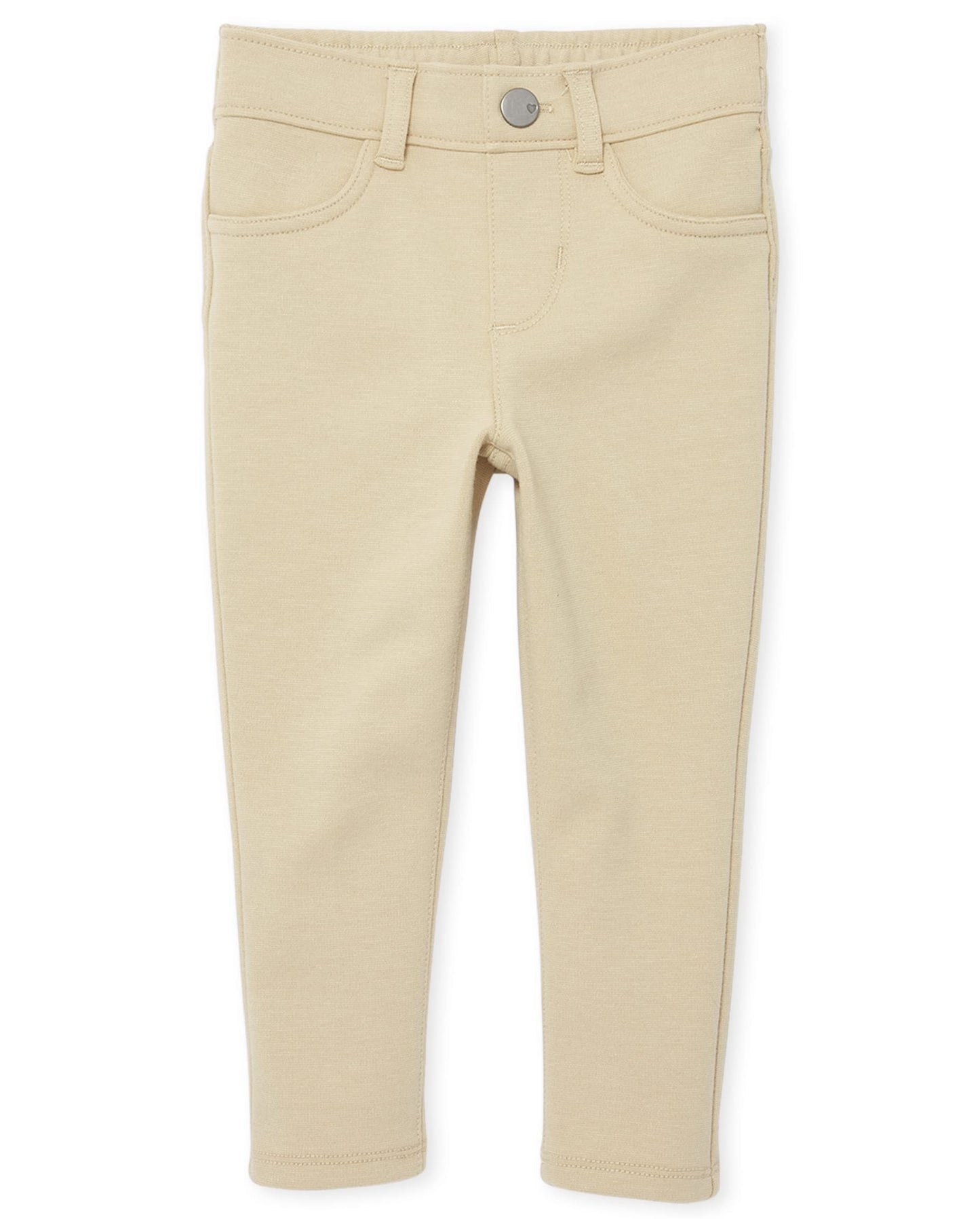 The Children'S Place Baby Girls And Toddler Ponte Knit Pull On Jeggings Jeans, Sandy Single, 4T Us