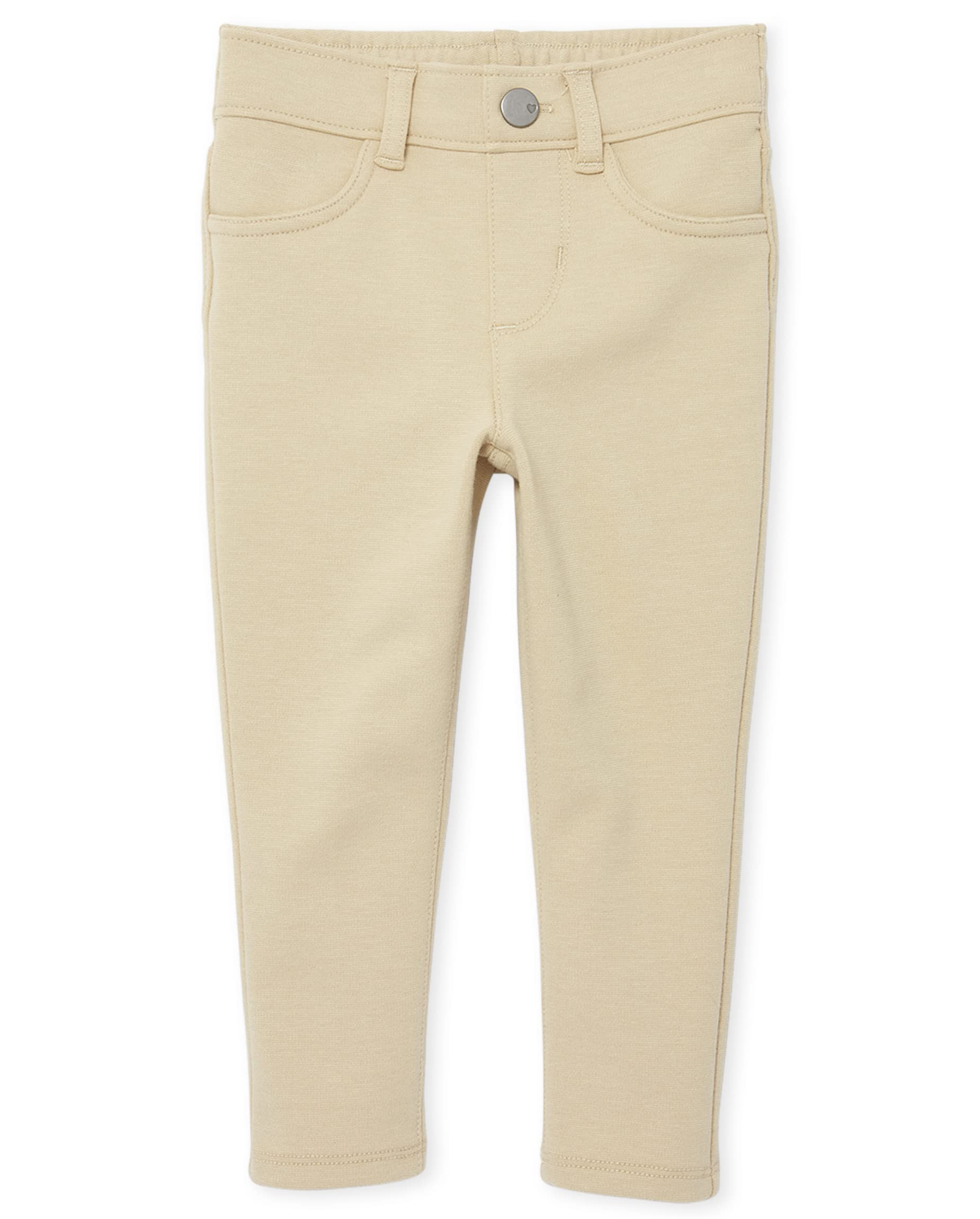 The Children'S Place Baby Girls And Toddler Ponte Knit Pull On Jeggings Jeans, Sandy Single, 5T Us