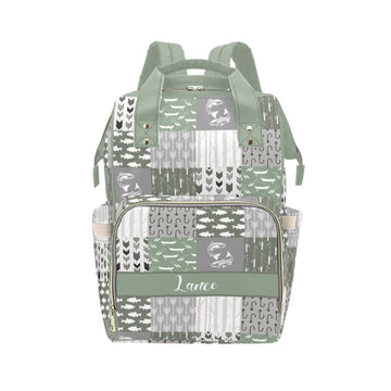 Personalized Fishing Diaper Bag with Name - Custom Baby Bag, Nursing Tote Backpack for Mom, Custom Name Mommy Daypack, Shower Gi