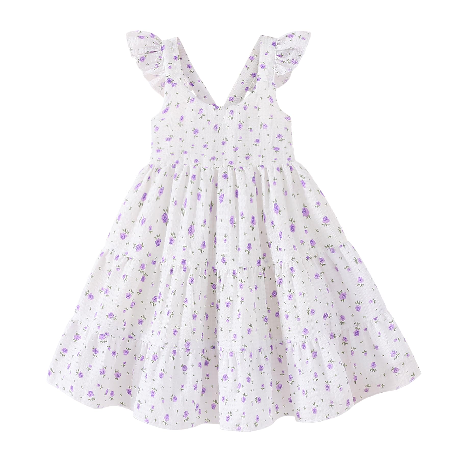 Younger Tree Toddler Baby Girl Dress Summer Outfits Floral Flutter Sle – Cutebab WBBAPB0D9GG7DX1