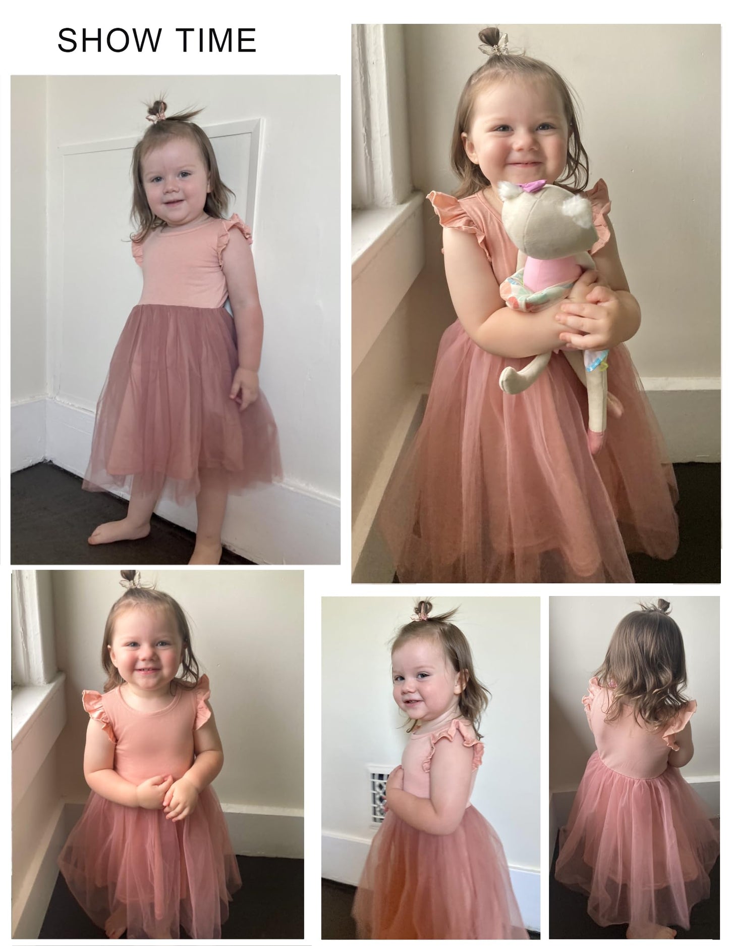 Flypigs Toddler Tulle Dress Flutter Tutu Dresses Cute Pink Valentine Summer Sundress For Little Girls For 3 Years