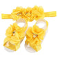 Ld Dress Baby Girl Foot Flower + Headband, Yellow, Whole: Approx. 8 X 5.5Cm/ 3.14' X 2.16'