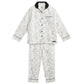 Cherry Crumble White Black Printed 100% Cotton Full Sleeves Collar Neck Night Wear Regular Fit Summer Nightsuit for Boys and Gir
