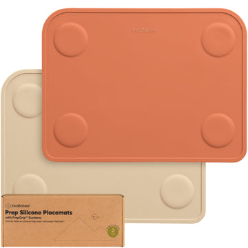 Keababies 2-Pack Silicone Placemats For Toddlers - Non Slip Suction Baby Silicone Placemat For Kids, Eating/Feeding,Easy To Clea