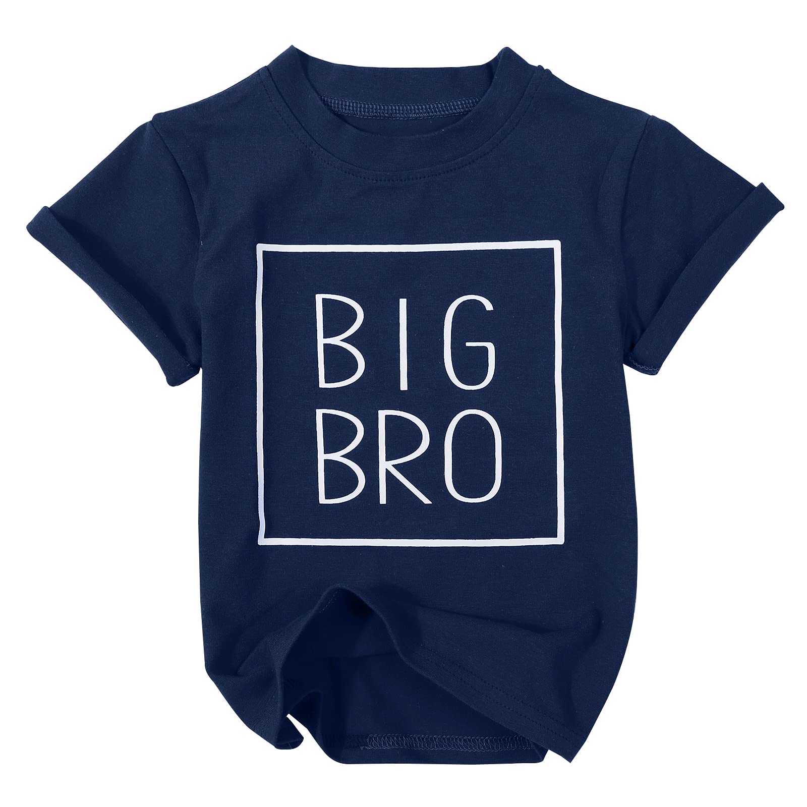 Mnlybaby Big Brother Shirt Toddler Baby Boy Promoted To Big Brother Announcement Tshirt Infant Short Sleeve Clothes Dark Blue