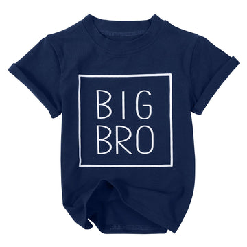 Mnlybaby Big Brother Shirt Toddler Baby Boy Promoted To Big Brother Announcement Tshirt Infant Short Sleeve Clothes Dark Blue