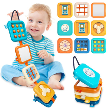 weirtoya Busy Board for 1 Year Old, Toddler Travel Toys for Toddler 1-3 Montessori Toys for 1 Year Old Travel Activities Cube Gi