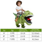 One Casa Inflatable Dinosaur Costume Riding T Rex Air Blow Up Funny Fancy Dress Party Halloween Costume For Kids 7-10Yrs