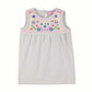 Cherry Crumble Grey Embroidered 100% Cotton Sleeveless Round Neck Casual Wear Comfort Fit Embroidered Summer Top for Girls