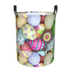 Pevtufa Colorful Easter Eggs Foldable Laundry Basket Organizer,Fabric Clothes Toy Storage Basket Nursery Hamper Storage Bin For 