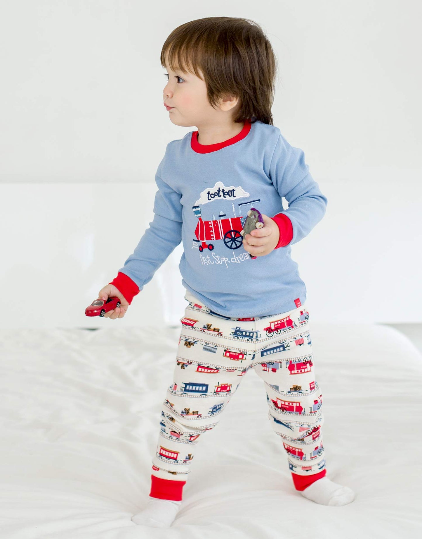 Vaenait Baby 12M-7T Infant Kids Sleepwear Pajama 2Pcs Set,C-Toot Toot Train,X-Large / 6T-7T